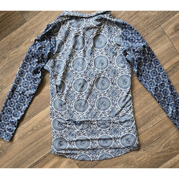 Gretchen Scott‎ Pullover Women's Small Jock Girl 1/2 Zip Breathable Green Pink - Picture 7 of 8